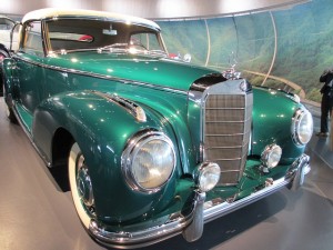 a photo of a classic green German car